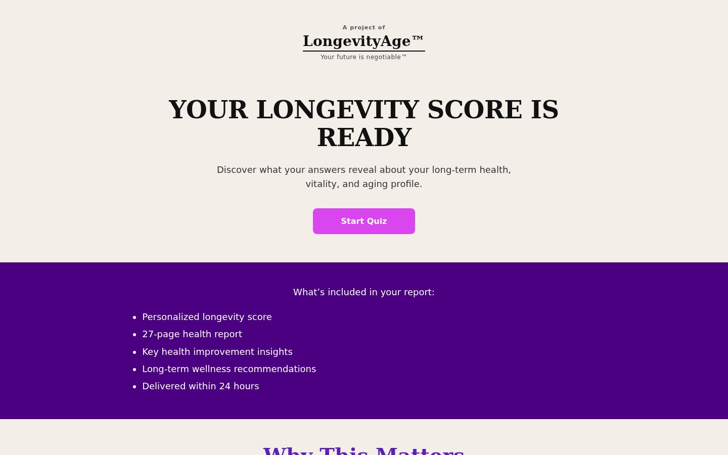 Funnel architecture that tripled qualified calls — LongevityAge / Marek Advisory